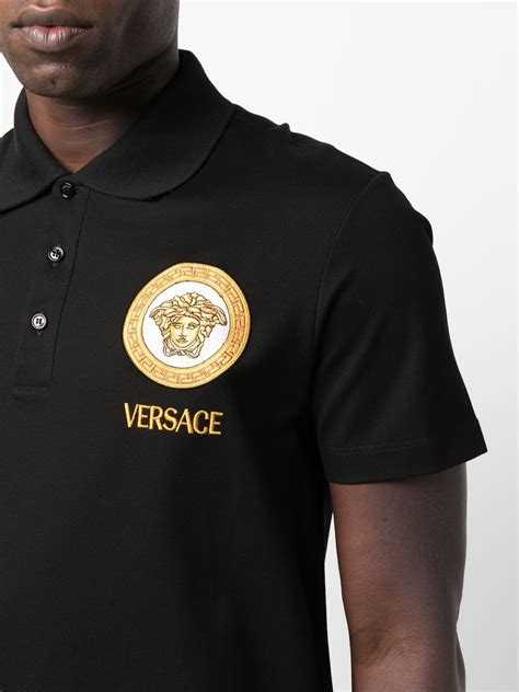 black versace polo shirt|Versace polo shirt medusa.